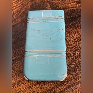 Sleeping Beauty Turquoise and 925 Sterling on Stainless Steel Money Clip